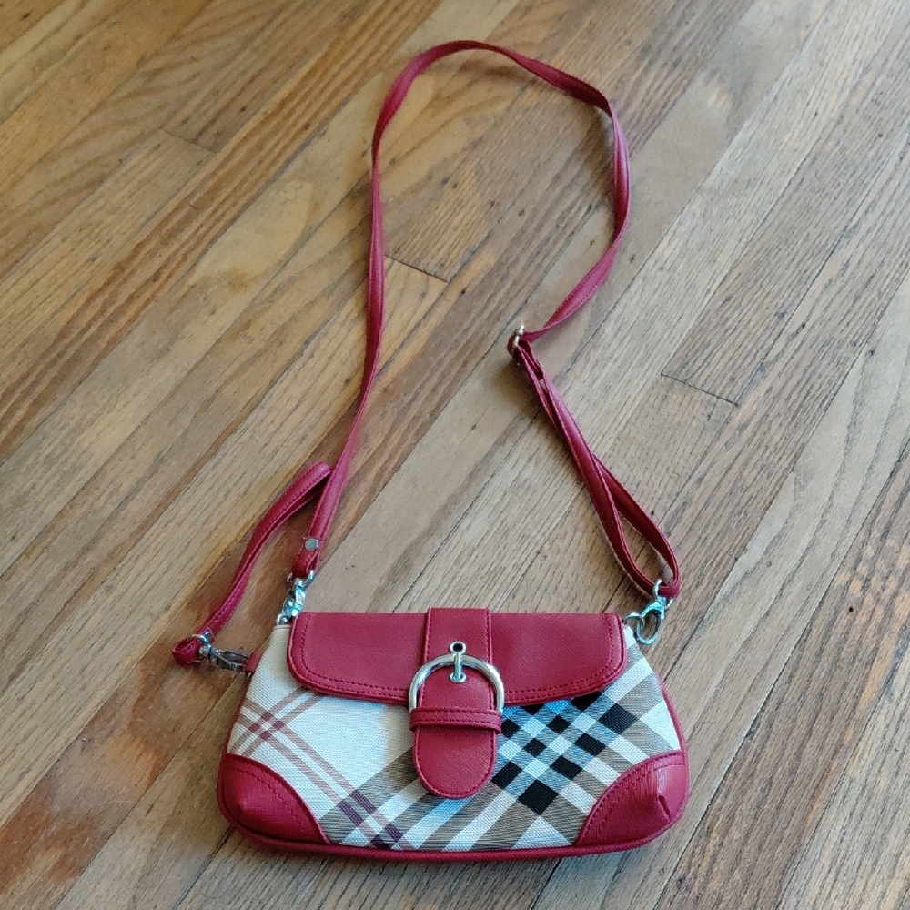 Red Plaid Crossbody Bag - Women